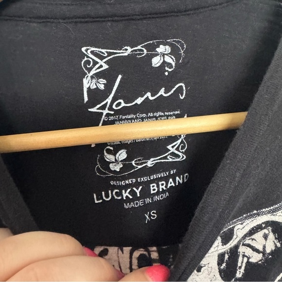 Janis Joplin groovy lace up Black Graphic Women's Top XS oversized goth y2k - Picture 4 of 5